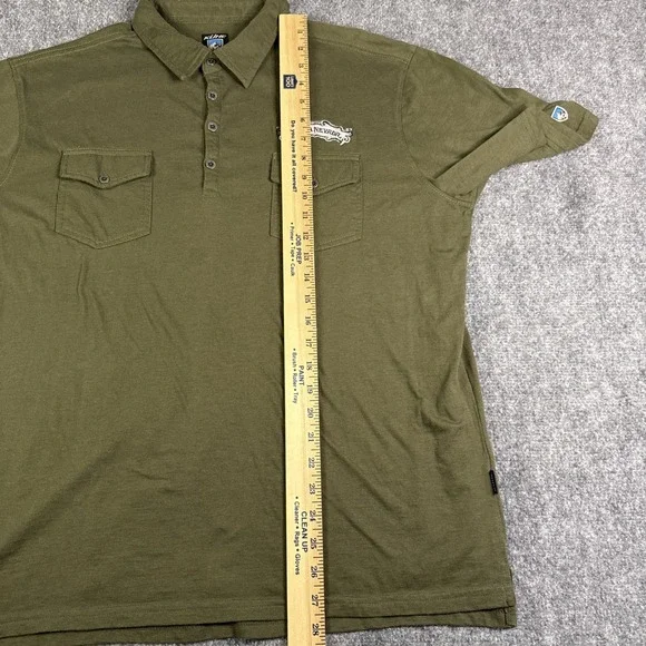 Kuhl Polo Shirt Mens XL Green Striped Razr Performance Sierra Nevada Patch - Picture 7 of 7